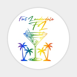 Fort Lauderdale, FL Rainbow Design Magnet